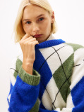 Multi Argyle Alpaca Blend Oversized Jumper  Women