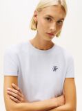 Blue T-Shirt Cu Guler Rotund Si Logo Brodat  Femei