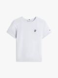 Blue T-Shirt Cu Guler Rotund Si Logo Brodat  Femei