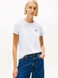 Blue T-Shirt Cu Guler Rotund Si Logo Brodat  Femei