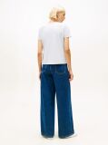 Blue T-Shirt Cu Guler Rotund Si Logo Brodat  Femei