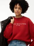 Rosu Bluza De Trening Din Fleece Cu Croiala Lejera Si Logo  Femei
