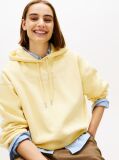 Galben Hanorac Relaxat Cu Logo Brodat Din Fleece Flexibil  Femei