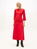 Rosu Rochie Festive Crepe Midi Cu Croiala Slim  Femei