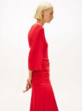 Rosu Rochie Festive Crepe Midi Cu Croiala Slim  Femei