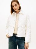Beige Padded Flag Quilted Water Repellent Jacket  Women