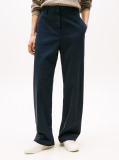 Blue Pantaloni Drepti Relaxati  Femei