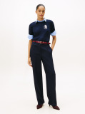 Blue Slim Straight Leg Trousers  Women