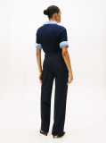 Blue Slim Straight Leg Trousers  Women