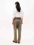 Brown Relaxed Straight Leg Trousers  Women