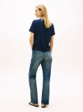 Blue Tricou Cu Guler Rotund Si Logo Brodat  Femei