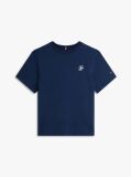 Blue Tricou Cu Guler Rotund Si Logo Brodat  Femei