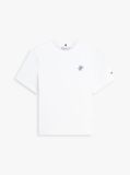Alb Tricou Cu Guler Rotund Si Logo Brodat  Femei