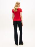 Rosu Tricou Slim Din Jersey Cu Logo Texturat  Femei