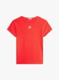 Rosu Tricou Slim Din Jersey Cu Logo Texturat  Femei