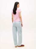 Roz Tricou Slim Din Jersey Cu Logo Texturat  Femei