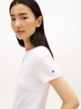 Alb Tricou Slim Din Jersey Cu Logo Texturat  Femei