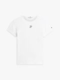 Alb Tricou Slim Din Jersey Cu Logo Texturat  Femei