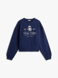 Blue Hanorac Varsity Crest Terry  Femei
