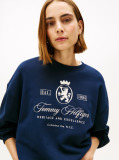Blue Hanorac Varsity Crest Terry  Femei