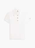 Alb Bluza Polo Slim Cu Nasturi Aurii  Femei