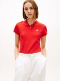 Rosu Polo 1985 Cu Croiala Slim Si Logo Brodat  Femei