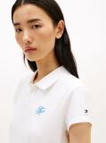 White 1985 Slim Fit Logo Embroidery Polo Shirt  Women