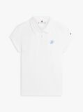 White 1985 Slim Fit Logo Embroidery Polo Shirt  Women