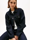 Blue Jacheta Din Denim Plisata Cu Broderie Cu Steag  Femei