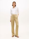Bej Pantaloni Straight Tailored Din Amestec De In   Femei