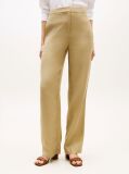 Bej Pantaloni Straight Tailored Din Amestec De In   Femei