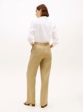 Bej Pantaloni Straight Tailored Din Amestec De In   Femei
