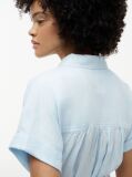 Blue Belted Relaxed Pure Linen Shirt Dress  Women