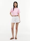 Roz Tricou Boxy Din Tricot Interlock  Femei