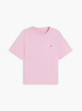 Roz Tricou Boxy Din Tricot Interlock  Femei