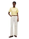 Galben Tricou Boxy Din Tricot Interlock  Femei