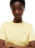 Galben Tricou Boxy Din Tricot Interlock  Femei