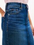 Blue Fusta Pencil Din Denim Cu Talie Medie Si Croiala Dreapta  Femei