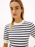 Multi Fine Knit Jersey Short Sleeve Jumper  Women