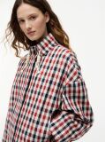 Blue Check Relaxed Short Parka  Women
