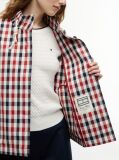 Blue Check Relaxed Short Parka  Women