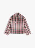 Blue Check Relaxed Short Parka  Women