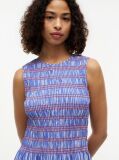 Multi Stripe Smock Sleeveless Fit And Flare Maxi Dress  Women