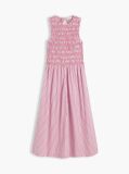 Multi Stripe Smock Sleeveless Fit And Flare Maxi Dress  Women