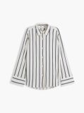 Multi Relaxed Fit Gold-Tone Button Stripe Shirt  Women