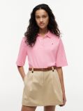 Roz Tricou Polo Din Tricot Interlock Croiala Lejera  Femei