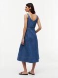 Blue Belted Denim Fit And Flare Midi Dress  Women