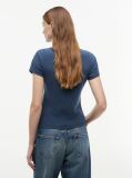 Blue Tricou Slim Washed Crest  Femei