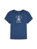 Blue Tricou Slim Washed Crest  Femei