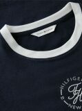Blue Tricou Cu Guler Rotund Si Logo Brodat  Femei